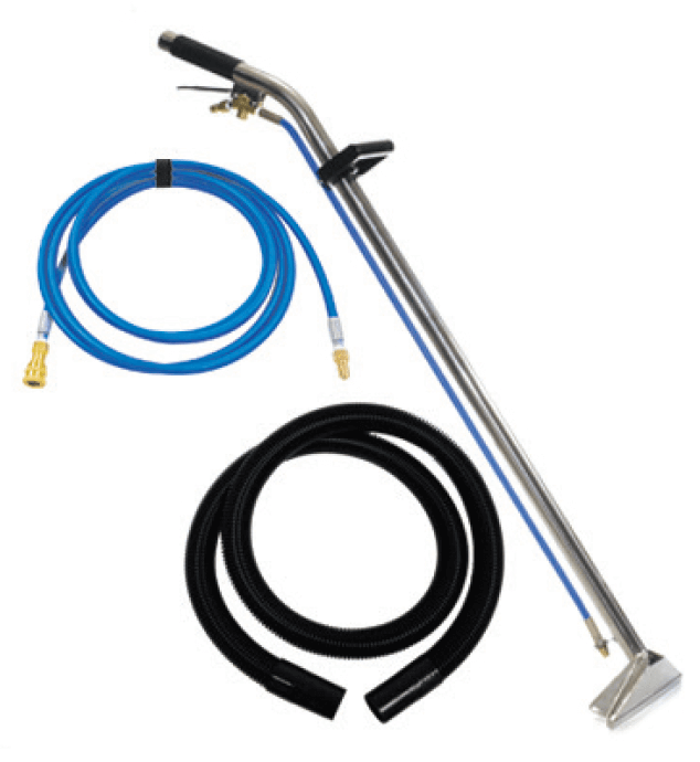 12 in. Stainless Steel Single Bend, 1-Jet Wand with 15 ft. Vaccum and Solution Hoses Sandia Products - 80-8009-A