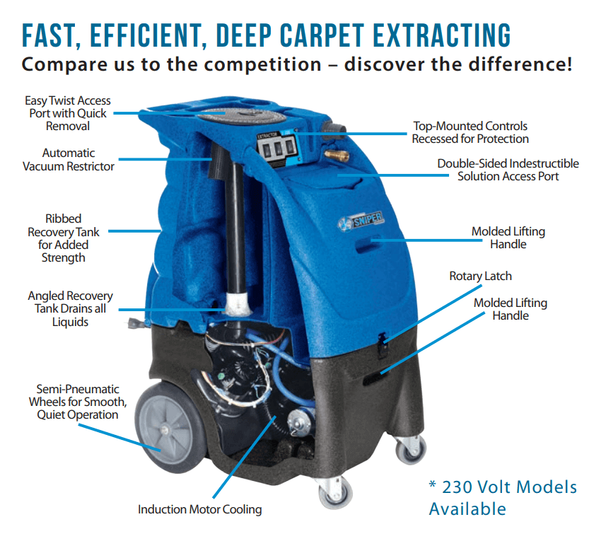 Optimizer 12-Gallon Carpet Extractor, Hot / Cold Water, 100 to 500 PSI Sandia Products - 66-2100-H