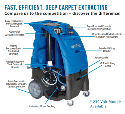 Optimizer 12-Gallon Carpet Extractor, Hot / Cold Water, 100 to 500 PSI Sandia Products - 66-2100-H