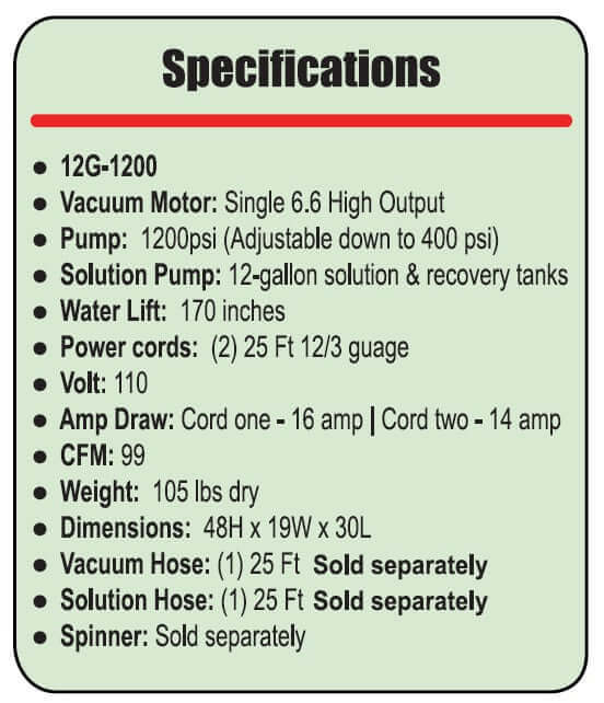 Mosquito 1200 PSI Hard Surface Extractor MOSQUITO-USA - 12G-1200